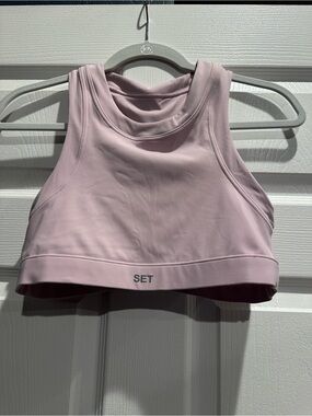 SET Active Dusty Pink Racerback Sports Bra and short set